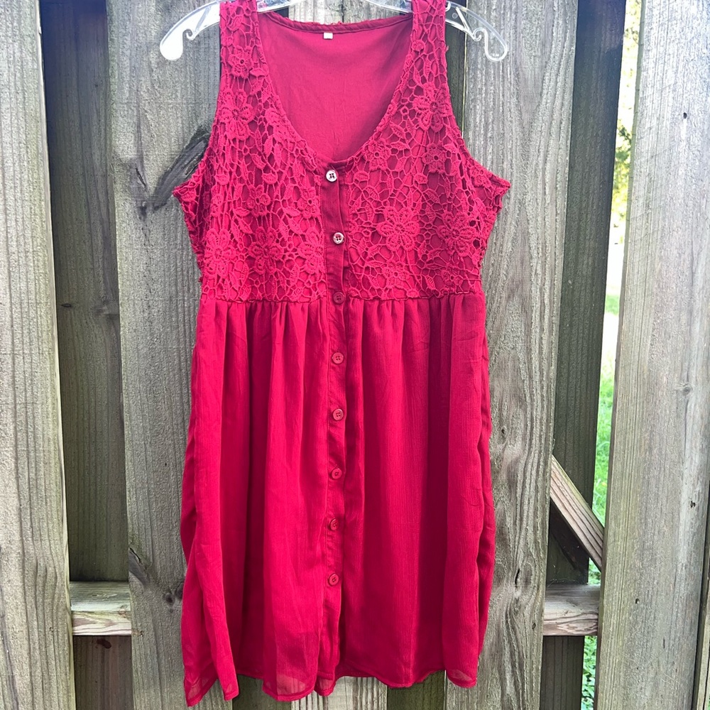 K.E. Soul Boutique crimson/wine button up dress